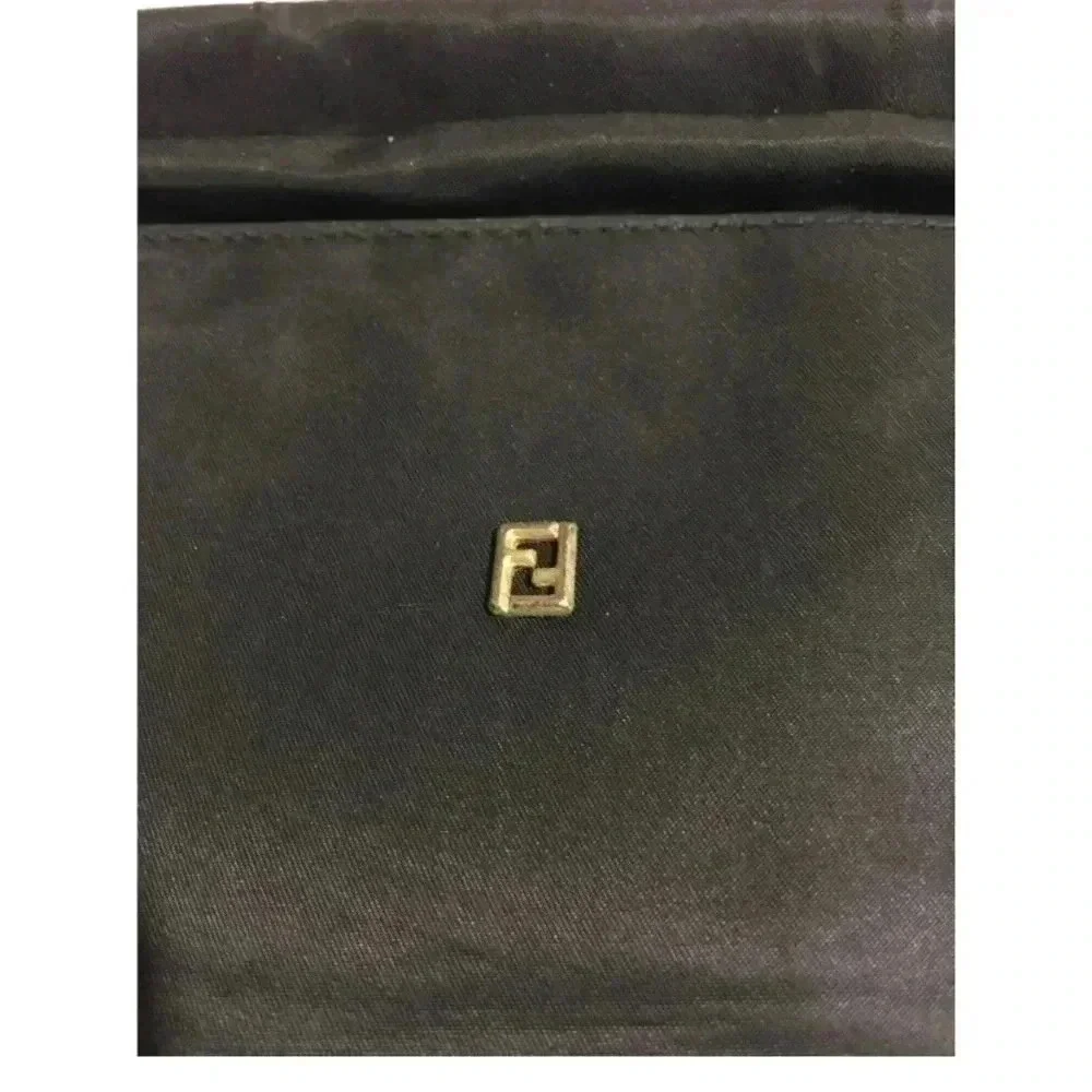 Fendi vintage black nylon satchel handbag